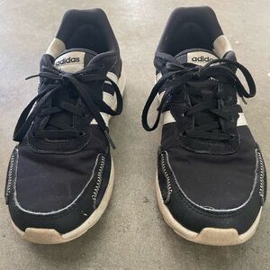 Adidas Black and Cream Athletic Shoes